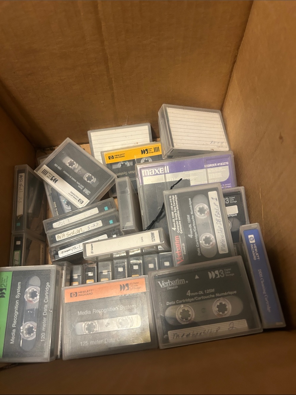 Vintage Data/Audio Cassette Lot - Mixed Brands (Black, Gray, White)